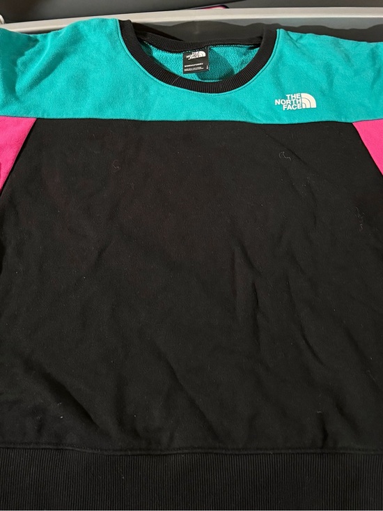 The North Face Tops - The North Face Teal & Black Crewneck Pullover